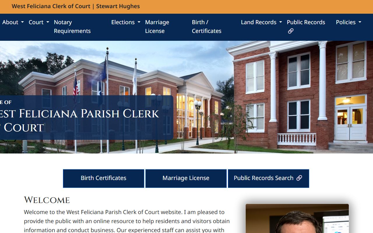 West Feliciana Parish court records after arrest clerk public search page